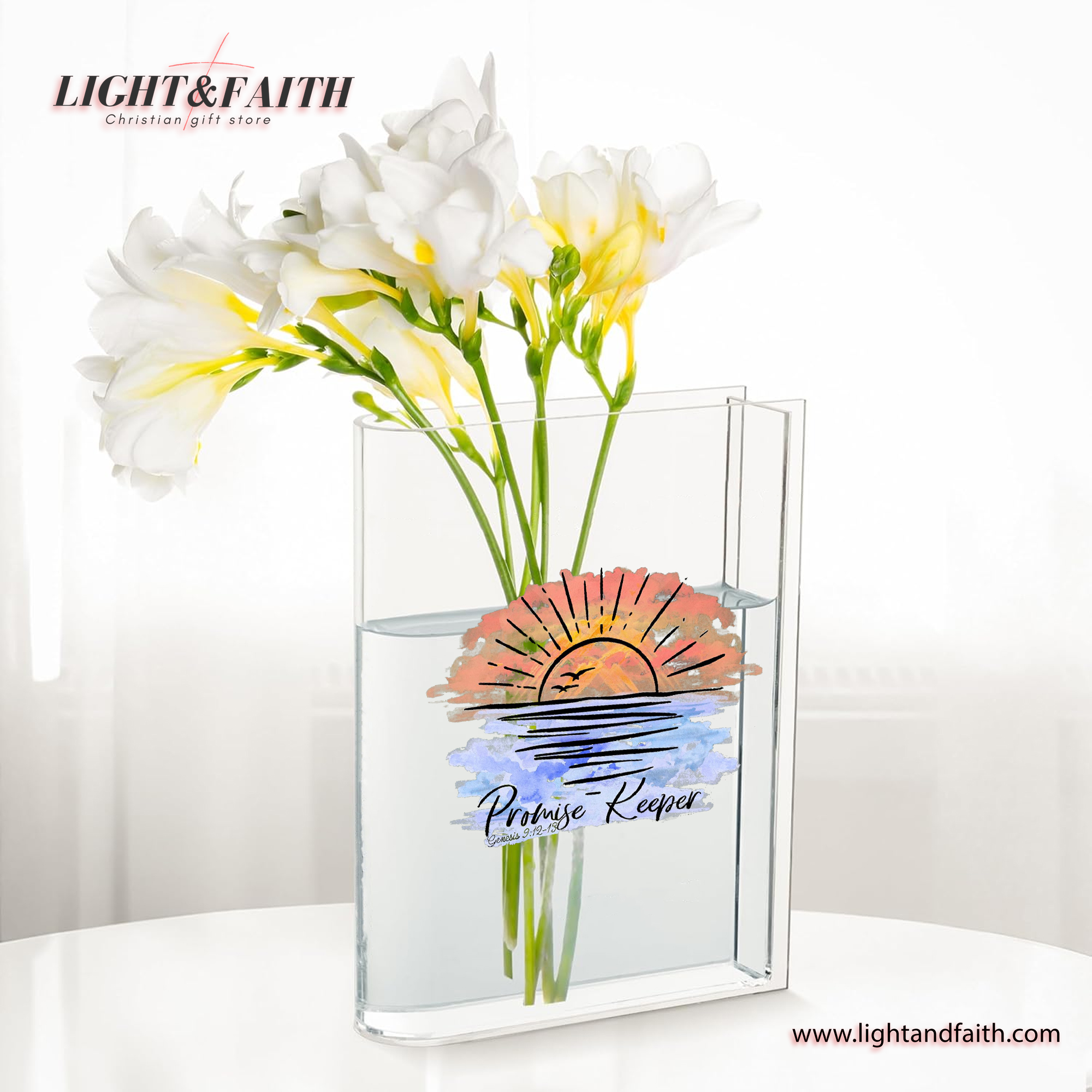 Promise Keeper Book Vase, Christian Book Vase,  Faith Book Vase, Bible Verse Book Shaped Flower Vase